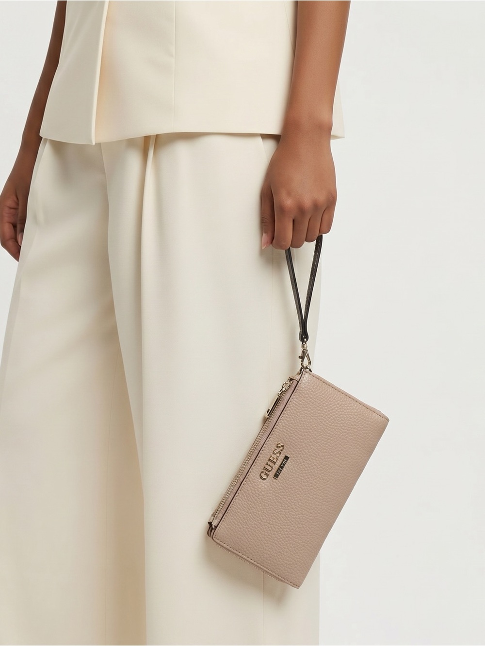 GUESS Neutral Wristlet Clutch Wallet | Multi-Compartment